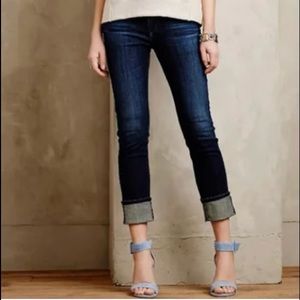AG The Stevie Cuffed Slim Straight Jean Dark Wash Size 26